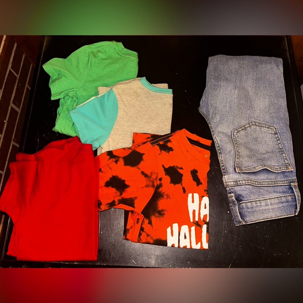 Boys bundle with graphic Ts and no hole jeans